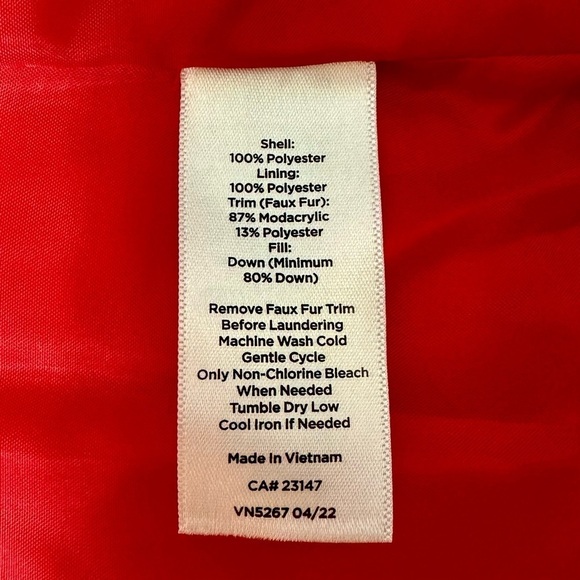Talbots Red Down Puffer Vest Winter Jacket Coat Size Small - Picture 10 of 11
